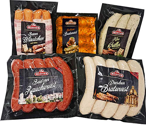 Sonderangebot Grillpaket Dresdner Bratwurst, Käsegriller, Rauchwurst Debrecziner Art, Berner Würstchen mit Käse & Bacon