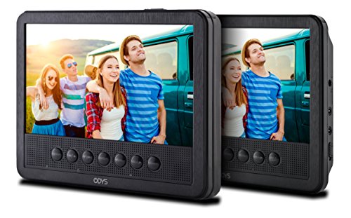 Odys Seal 7 Pro tragbarer DVD-Player (mit zusätzlichem drehbarem Bildschirm, (17,8 cm (7 Zoll) Digitales Panel, USB) Autopaket, Fernbedienung, schwarz