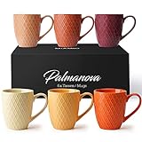 MIAMIO – 6 x 400 ml – Kaffeetassen Set / Becher– Moderne Keramik Tasse Matt – Kaffeetasse groß – Palmanova Kollektion (Magma Edition)