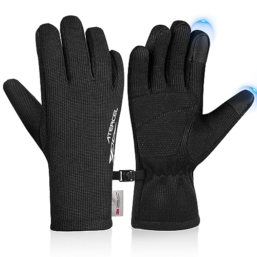 ATERCEL 3M Winterhandschuhe Herren Damen, Touchscreen Handschuhe mit Fleece-Futter thermische Handschuhe, gestrickte Handschuhe für Outdoor-Sport Wandern Laufen Radfahren