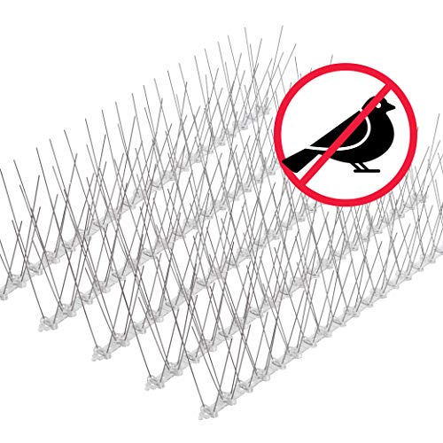 riijk 15 Meter Taubenabwehr Balkon Spikes vormontiert, Rostfreie Taubenschreck Vogelspikes, Vogelabwehr Spikes und Vogelschutz, Tierschutzkonformer Taubenschutz
