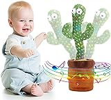 JISON21 Tanzender Kaktus, 120 Lieder singender Kaktus, Tanzender sprechender Kaktus mit Aufnahme- und Wiedergabefunktion, Glühen Kaktus Spielzeug als Baby Spielzeug, Geschenk zum Kindertag
