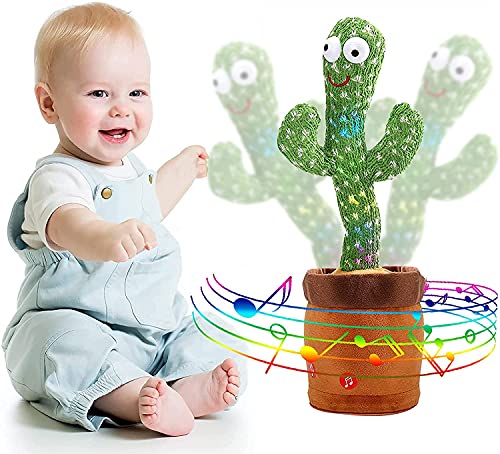 JISON21 Tanzender Kaktus, 120 Lieder singender Kaktus, Tanzender sprechender Kaktus mit Aufnahme- und Wiedergabefunktion, Glühen Kaktus Spielzeug als Baby Spielzeug, Geschenk zum Kindertag