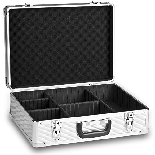Mantona Foto-Koffer Basic M mit Schaumstoff silber (aus Aluminium, abschließbar)