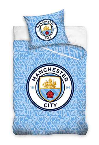 Manchester City Fußball Bettwäsche Glow 140x200 cm + 70x90 cm