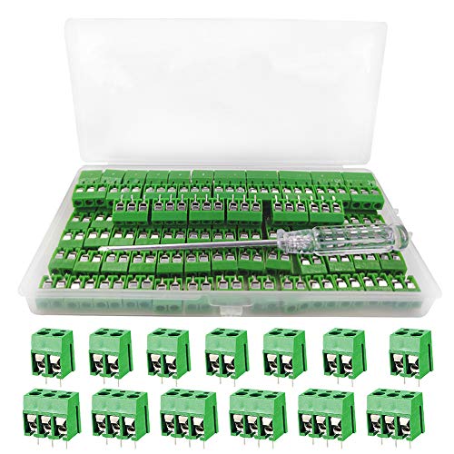 YIXISI 100 Stücke 5mm 2 Pin / 3 Pin PCB Mount Screw Terminal Block, Schraubklemme Steckverbinder, für Arduino (2 Pin-80, 3 Pin-20)
