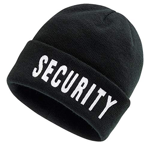 Brandit Security Beanie, schwarz mit Security Stick