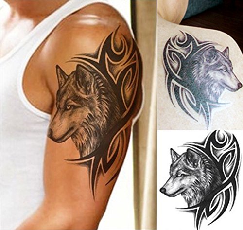 Temporäre Körperkunst Entfernbare Tattoo Aufkleber Wolf LHX-36 Sticker Tattoo Temporary Tattoo - FashionLife