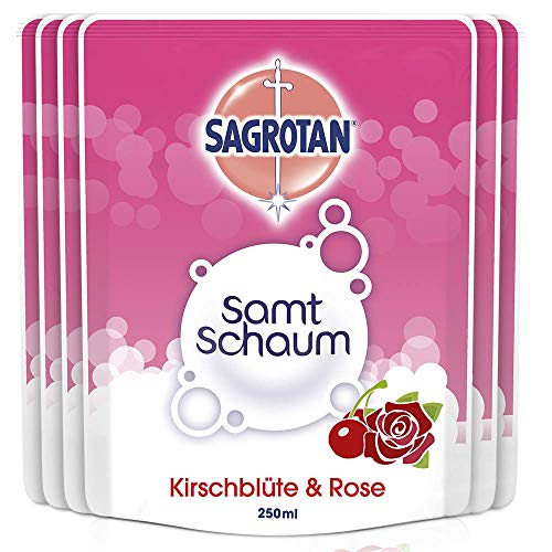 Sagrotan Samtschaum Nachfüller Kirschblüte & Rose, 6 er Pack (6x 250ml)
