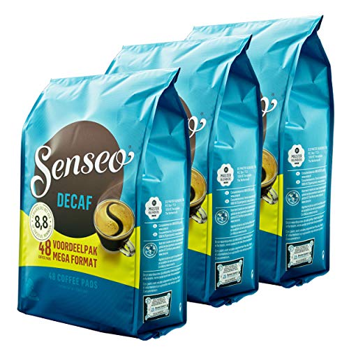 Senseo Kaffeepads Decaf / Entkoffeiniert, Reiches Aroma, Intensiv & Ausgewogen, Kaffee für Kaffepadmaschinen, 144 Pads
