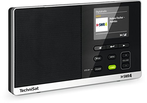 TechniSat Digitradio 215 SWR4 Edition - portables DAB Radio (DAB+, UKW, Farbdisplay, SWR4-Direktwahltaste, Wecker, Favoritenspeicher, Kopfhöreranschluss, Netz- & Batteriebetrieb) schwarz