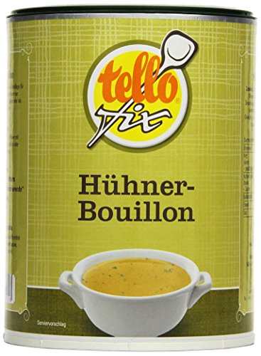 tellofix Hühner-Bouillon - Vielseitige Geflügel-Brühe, als Universal-Würzmittel zum Verfeinern einsetzbar - kalorienarm - 1 x 500 g