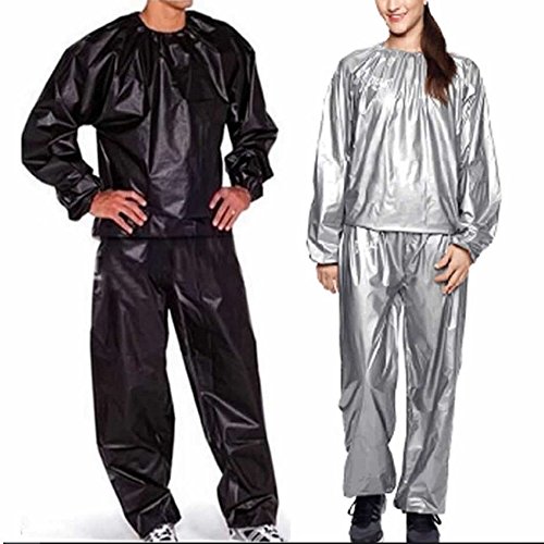 KZY Unisex-Schwitzanzug/Sauna-Anzug zum Abnehmen von Gewicht, Reisst nicht, Workout-/Trainingskleidung 3XL Schwarz