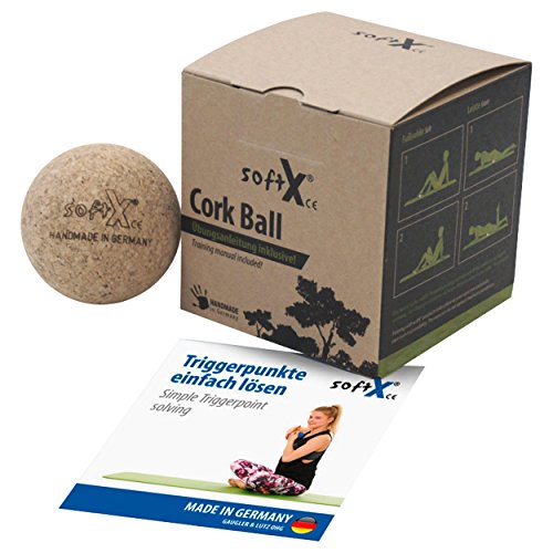 softX® Faszien-Kugel 65 aus Kork Massage Rolle Ball Selbst Massage, ø 6,5 cm