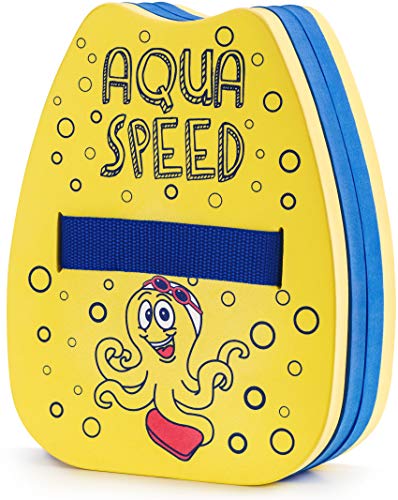 Aqua Speed Schwimmhilfe für den Rücken Kinder 2-6 Jahre | Schwimmrucksack Mädchen & Jungen | Schwimmen Lernen | Octopus Gelb - Blau | Kiddie