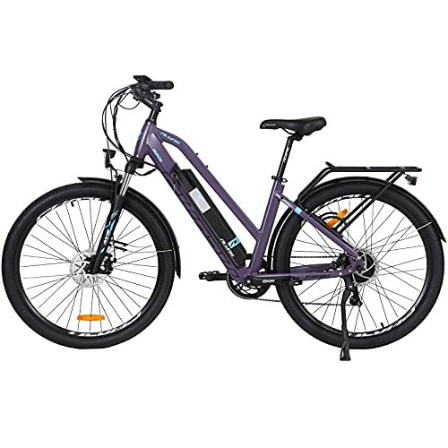 Hyuhome E-Bikes für Erwachsene Herren und Damen,27.5' E-fahrräder volles Gelände 36V 12.5Ah Mountainbike, E-MTB, Shimano 7-Gang-Getriebe doppelte Scheibenbremsen für Outdoor-Pendler