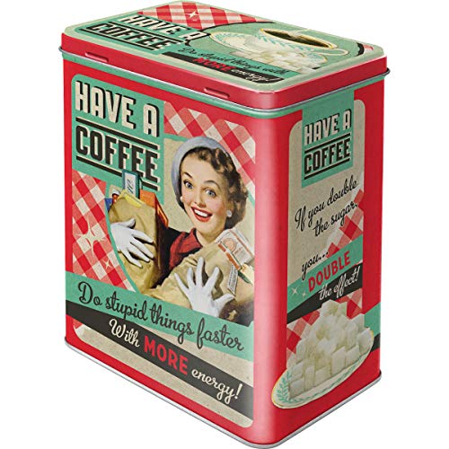 Nostalgic-Art Retro Vorratsdose L, Say it 50's – Have A Coffee – Geschenk-Idee für Nostalgie-Fans, Große Kaffee-Dose aus Blech, Vintage-Design, 3 l