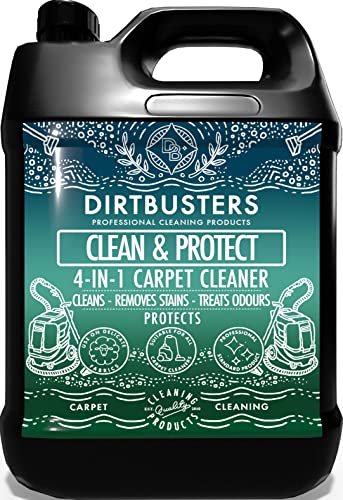 Dirtbusters 'Clean & Protect' - 4 in 1 Reinigungskonzentrat für Teppiche & Polster - neutralisiert & schützt vor unangenehmen Gerüchen - für Teppichreinigungsmaschinen geeignet - 5 l - Zitrusduft