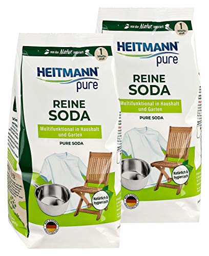 HEITMANN pure Reine Soda: Ökologischer Vielzweck-Reiniger für den Haushalt, Zugabe zu Spülmittel und Putzmittel, 2x 500g
