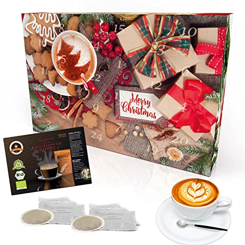 C&T Bio Fairtrade Kaffee-Adventskalender 2022 Pads | 24x Bio & Fair-Trade Kaffeepads | Biologisch & fair gehandelte Raritäten-Kaffees + Überraschung im Kalender | Weihnachts-Kalender