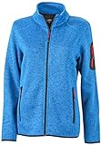 James & Nicholson Damen Jacke Jacke Knitted Fleece Jacket blau (Royal-Melange/Red) X-Large