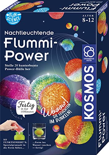 Kosmos 654108 Fun Science - Nachtleuchtende Flummi-Power, Stelle 20 kunterbunte Power-Bälle her, Experimentierset für Einsteiger: Experimentierkasten, ‎29 x 19.5 x 6.4 cm