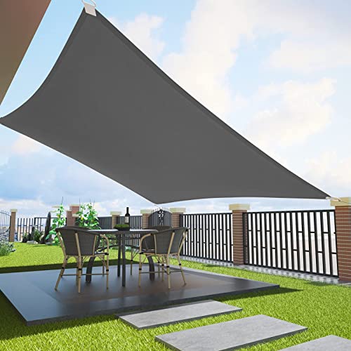 Duerer Sonnensegel Sonnenschutz Garten Balkon und Terrasse 2x3m Rechteck, 95% UV-Blockierung, 185g/m² Dichte Cool halten für Patio, Garten, Pergola, Hinterhof, Außenanlage-Anthrazit Farbe