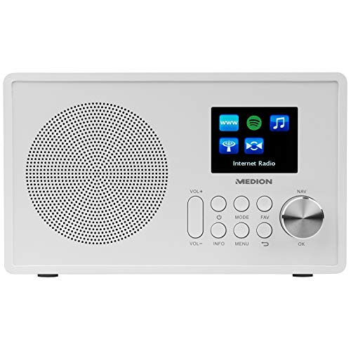 MEDION E85080 WLAN Internet-UKW Radio (RDS, Spotify, USB, AUX in, DLNA, UPNP) weiß