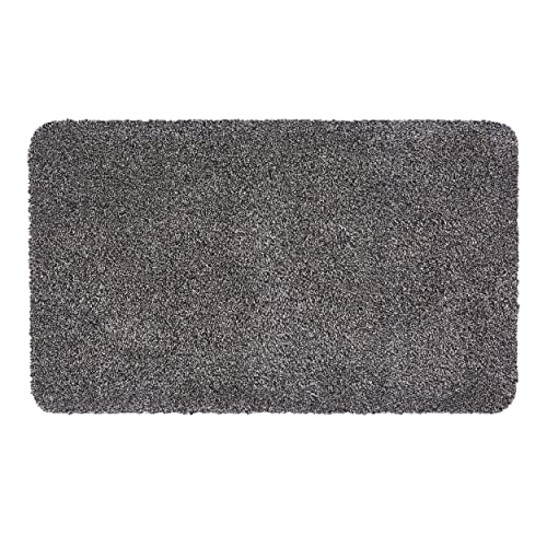 waschbare Fußabtreter Baumwolle – saugstarke Fußmatte Entra – rutschfeste Matte – (90 x 150 cm – anthrazit)