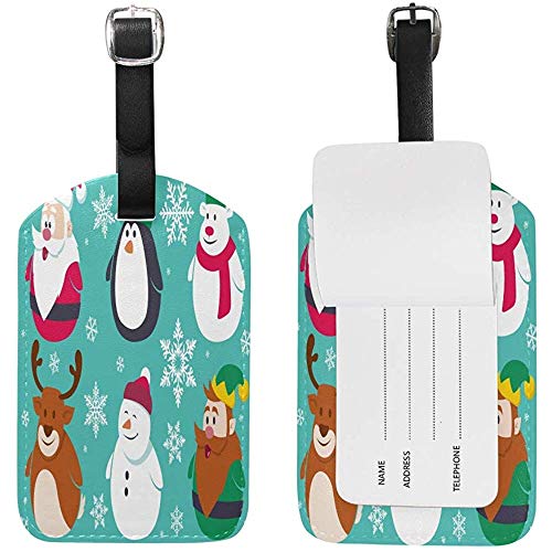Gepäckanhänger Weihnachten Flache Zeichen Schneeflocke Set Travel Tag Name Kartenhalter für Gepäck Koffer Tasche 2 Stück