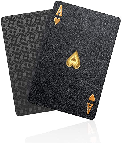 BIERDORF Schwarzer Diamant Kunststoff Pokerkarten Plastik wasserdichte Spielkarten- 1 Deck von Spielkarten Plastik-