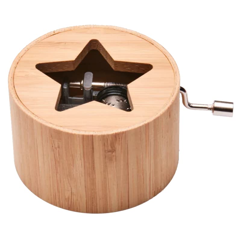 Spieluhr aus Bambus mit dem Winterlied: Winter Wonderland (Mini-Drehorgel, Spieldose, Musik Box)