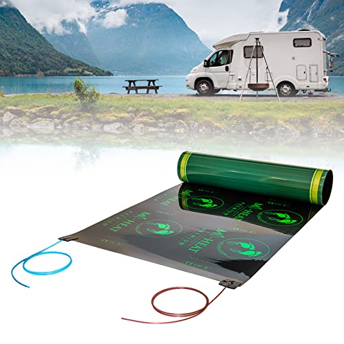 Mi-Heat 0,5x4m Heizung Heizsystem für Camping & Wohnwagen & Wohnmobile | Fussbodenheizung für komfortables Wintercamping | Set inkl. Thermostat
