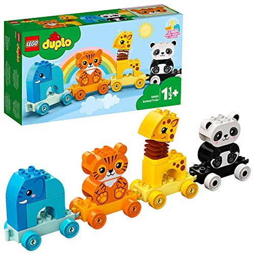 LEGO 10955 DUPLO Mein erster Tierzug mit Spielzeug-Tieren, Lernspielzeug für Kleinkinder ab 1,5 Jahren, Meine ersten Bausteine