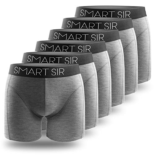 Smart Sir Boxershorts Herren 3/6er Pack Männer Unterwäsche Unterhosen Men Retroshorts Boxer Baumwolle S, M, L, XL, XXL, XXXL (Dunkelgrau ×6, 3XL)