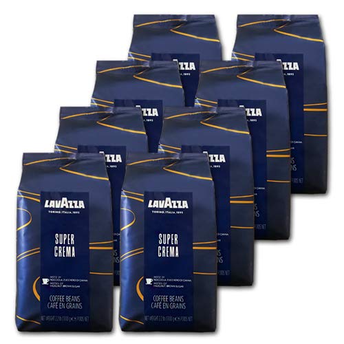 LAVAZZA Espresso SUPER CREMA Aromatic 8x 1000g (8000g) - geröstete Kaffeebohnen