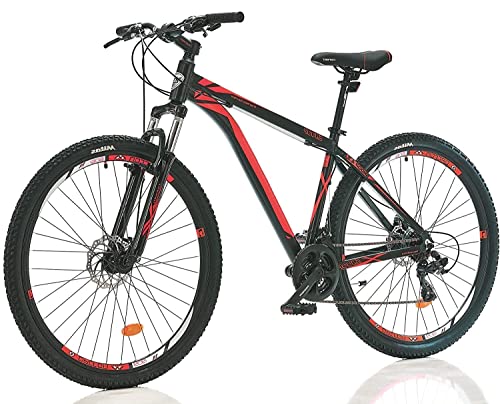 E-ROCK Mountainbike X-7, 29 Zoll, 15,6 kg, Aluminiumrahmen, Shimano Schaltung Fahrrad MTB Trekkingrad Fahrrad Fitness Bike Gabelfederung Scheibenbremsen (29 Zoll Reifen)