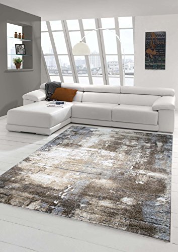 Teppich-Traum Designer Teppich Wohnzimmer modern ABSTRAKT Linien braun beige grau Creme meliert Größe 160x230 cm