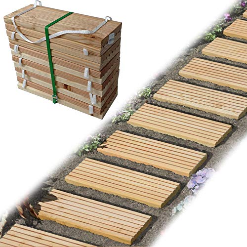 Rollweg Holz 35x250 cm Gartentritte Holz-Tritte, Holz-Fliesen für den Weg im Garten von Gartenpirat®