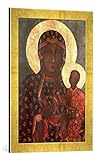 Gerahmtes Bild von Russian School The Black Madonna of Jasna Gora, Byzantine-Russian icon, 14th Century, Kunstdruck im hochwertigen handgefertigten Bilder-Rahmen, 40x60 cm, Gold Raya