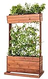 Hochbeet mit Rankseilen Cube 2 - Gemüsebeet Kräuterbeet - Beet für Terrasse Balkon & Garten