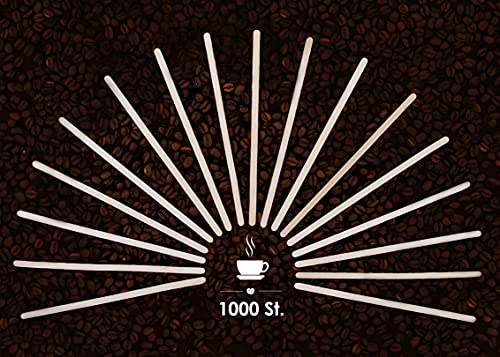 1000 St. Rührstäbchen Kaffeestäbchen aus Birkenholz 18 cm x 6mm - Umweltfreundlich, biologisch abbaubar