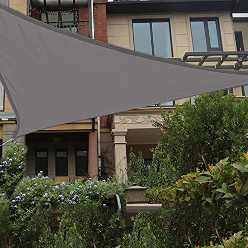 HAIKUS Sonnensegel 3x3x3 Meter Dreieckig Wasserdicht, 95% UV Schutz Polyester Wasserabweisend Sonnenschutz für Garten Balkon und Terrasse, Grau(3x3x3m)
