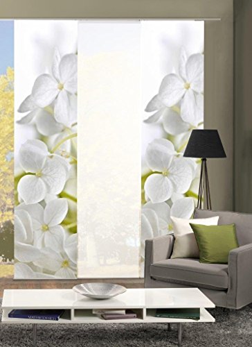 Home Fashion 88353-701 Flächenvorhang 3er-Set Padua, 245 x 60 cm, weiß