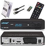 Ankaro DSR 2100 HD Sat Receiver mit PVR Aufnahmefunktion für Satellitenschüssel, AAC-LC Audio, Einkabel tauglich, HDMI,SCART, KOAXIAL, USB 2.0, Timeshift, Receiver für Sat Fernsehen + SAT Kabel