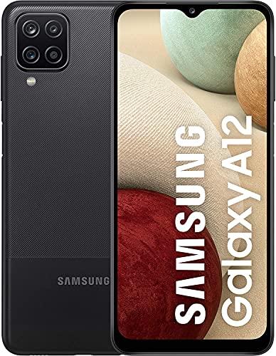 Samsung Galaxy A12 Android Smartphone, 4 Kameras, großer 5.000 mAh Akku, 6,5 Zoll HD+-Display, 64 GB/4 GB RAM, Handy in Schwarz, Deutsche Version