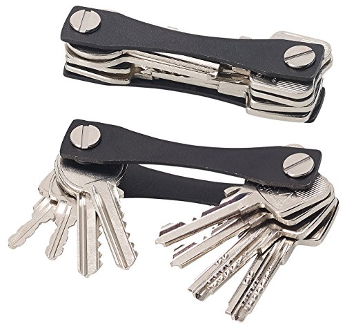 PEARL Schlüsselhalter: Schlüssel-Organizer für bis zu 24 Schlüssel, aus Aluminium, schwarz (schlüsselordner)