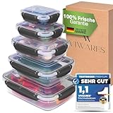 Viwares Frischhaltedosen mit Deckel - 5er Set - Aufbewahrungsbox mit Deckel Küche zur Lebensmittel Aufbewahrung - Praktisches Mikrowellengeschirr mit Deckel - Meal Prep Boxen Frischhaltedosen