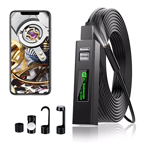 WiFi Endoskopkamera USB Endoskop Inspektionskamera 1200P HD WiFi Snake Kamera mit LED-Licht für Handy Android/IOS iPhone/Windows/Mac/Tablet/PC (2M)
