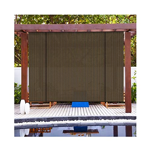 Rollos Für Außenjalousien, Datenschutzbildschirm 90% UV-Beständigkeit Atmungsaktives Hope-Gewebe Outdoor-Sonnenschutz Zum Abkühlen Für Veranda Pergola XJJUN (Farbe : Braun, Größe : 1.2x2m)